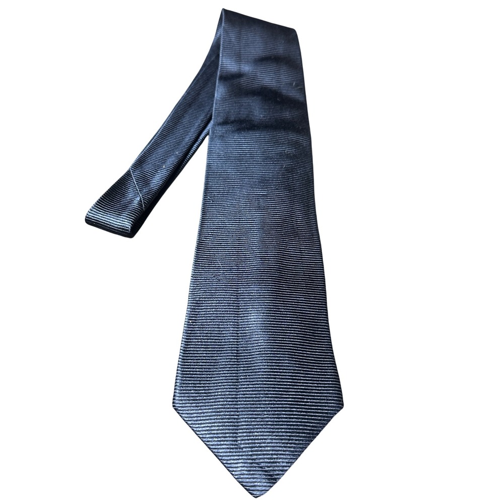 Harold Powell Mens Neck Tie Silk Striped Dark Blue Formal Business